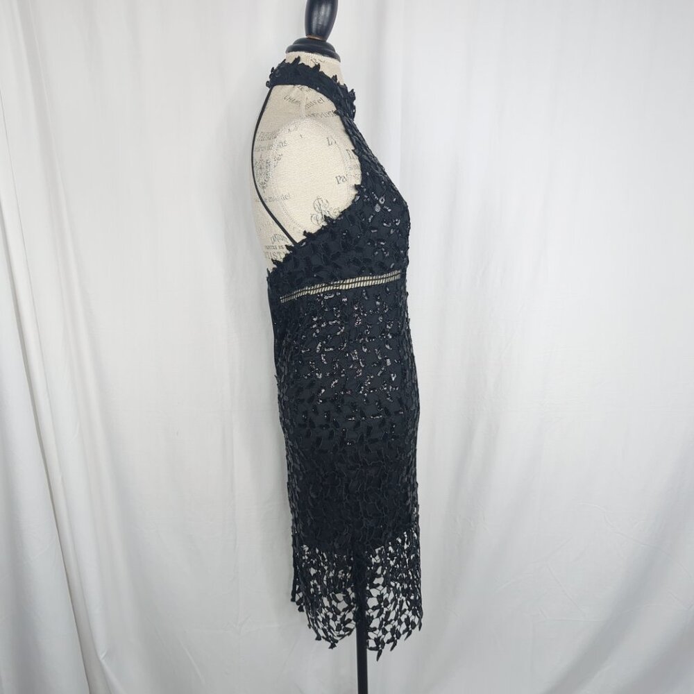 Bardot Black Lace Dress X Small Midi Formal Halter - Picture 8 of 11